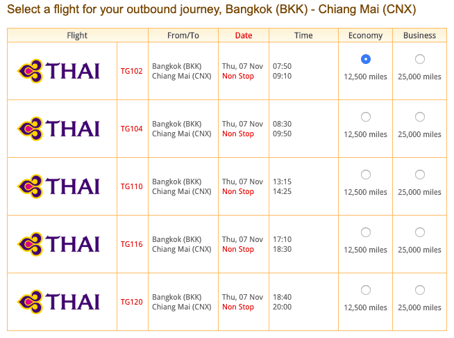 Bangkok to Chiang Mai Star
