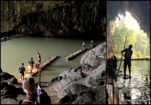 Bamboo raft in Cave